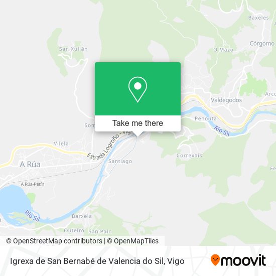 mapa Igrexa de San Bernabé de Valencia do Sil