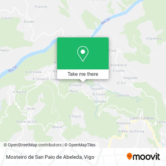 mapa Mosteiro de San Paio de Abeleda