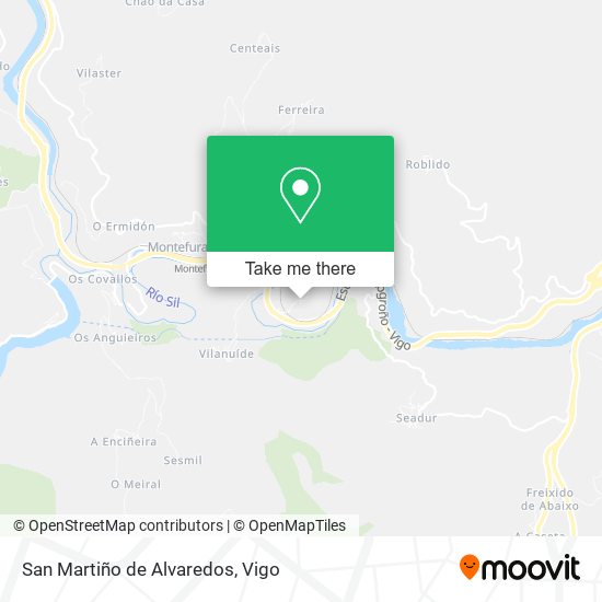San Martiño de Alvaredos map
