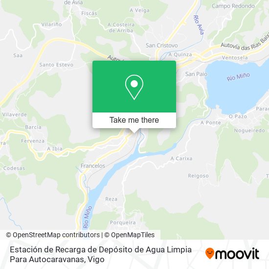 mapa Estación de Recarga de Depósito de Agua Limpia Para Autocaravanas