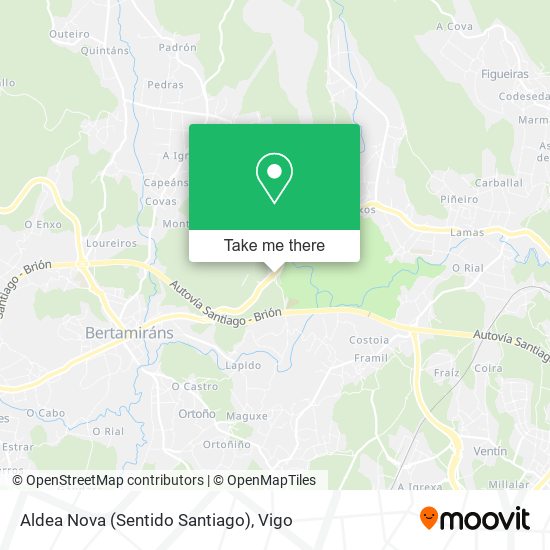 mapa Aldea Nova (Sentido Santiago)