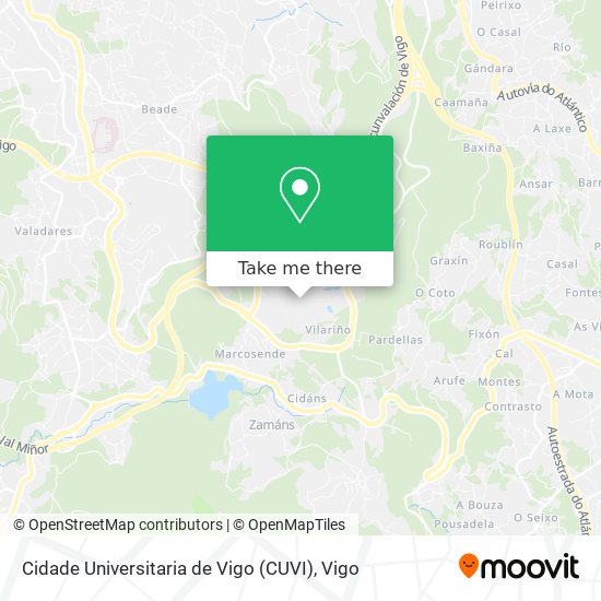 mapa Cidade Universitaria de Vigo (CUVI)
