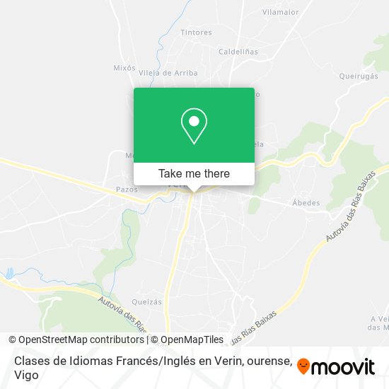 mapa Clases de Idiomas Francés / Inglés en Verin, ourense