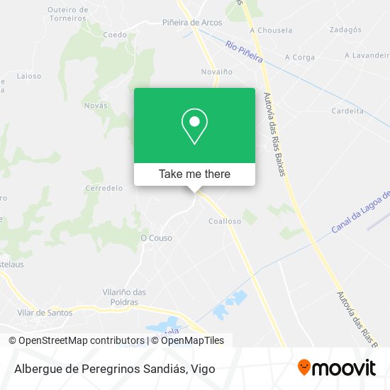 Albergue de Peregrinos Sandiás map