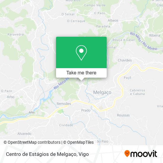 mapa Centro de Estágios de Melgaço