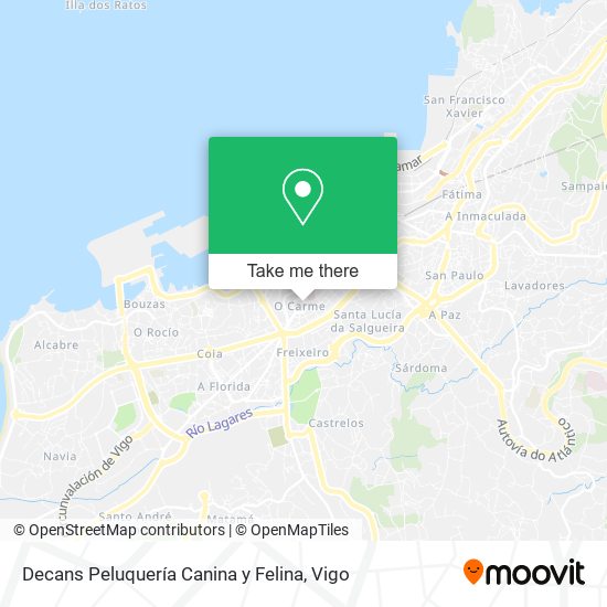 mapa Decans Peluquería Canina y Felina