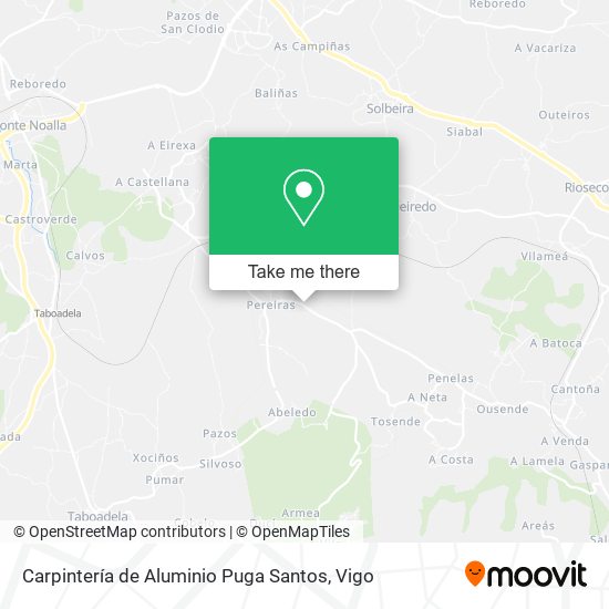 mapa Carpintería de Aluminio Puga Santos