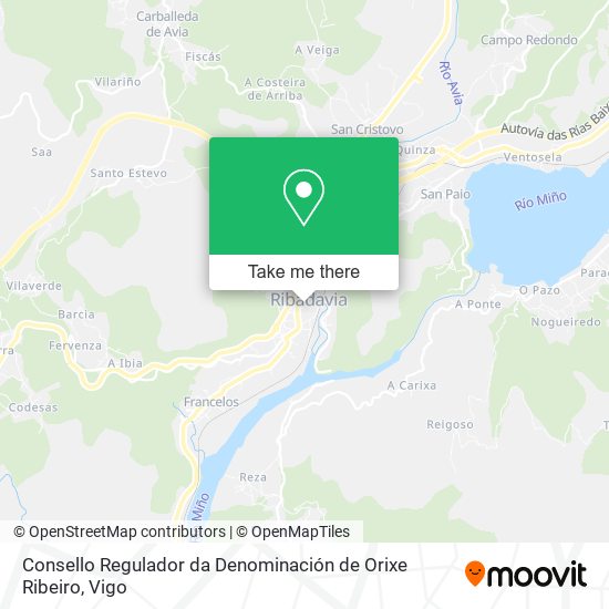 Consello Regulador da Denominación de Orixe Ribeiro map