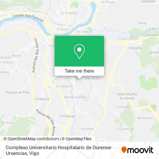Complexo Universitario Hospitalario de Ourense-Urxencias map