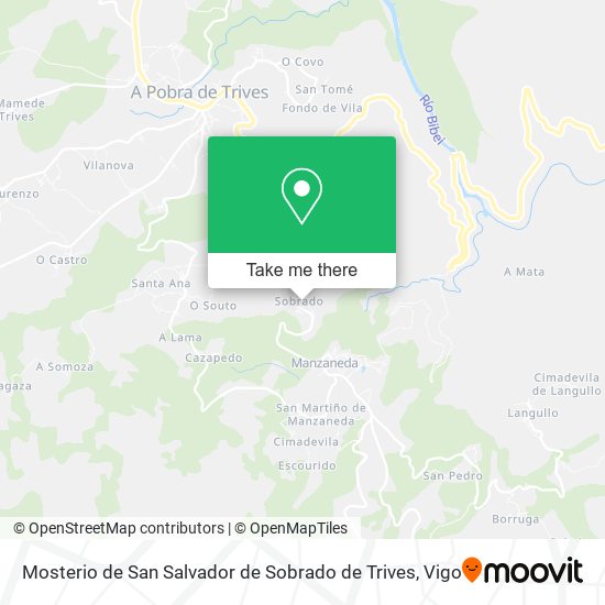 Mosterio de San Salvador de Sobrado de Trives map