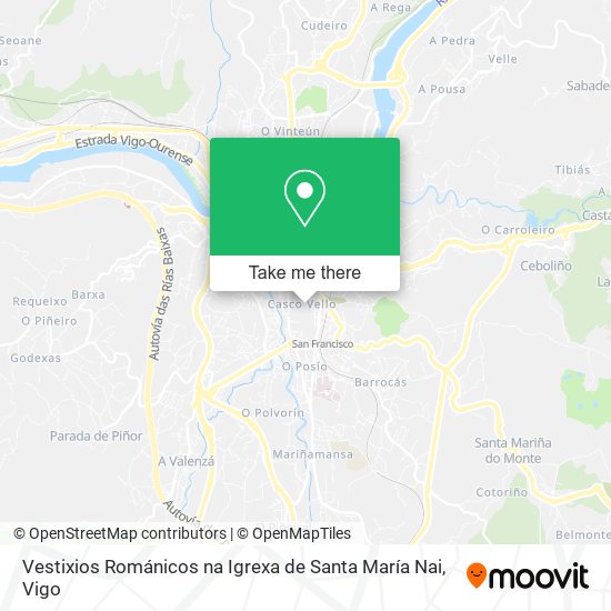 mapa Vestixios Románicos na Igrexa de Santa María Nai