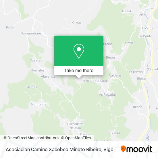 mapa Asociación Camiño Xacobeo Miñoto Ribeiro