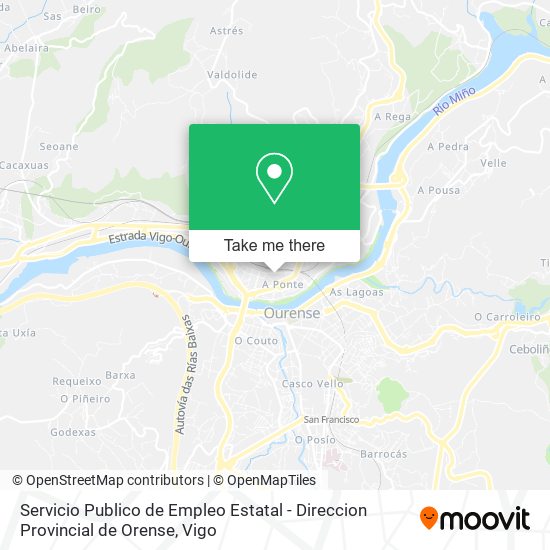Servicio Publico de Empleo Estatal - Direccion Provincial de Orense map