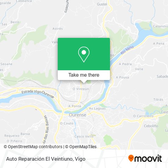 mapa Auto Reparación El Veintiuno