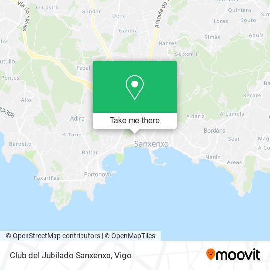 mapa Club del Jubilado Sanxenxo