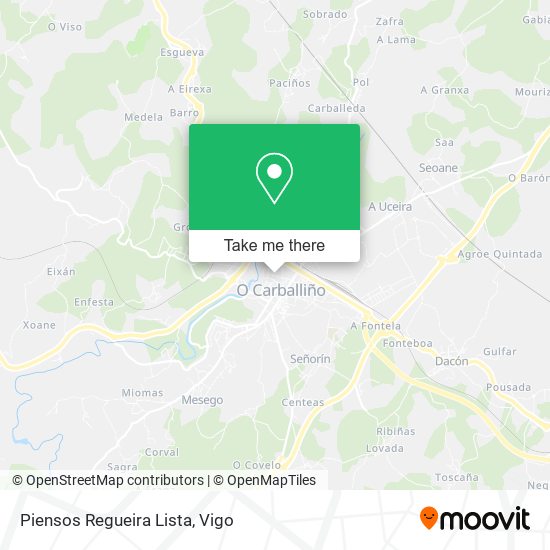 Piensos Regueira Lista map