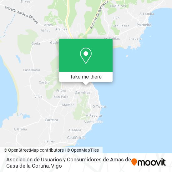 Asociación de Usuarios y Consumidores de Amas de Casa de la Coruña map
