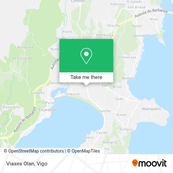 Viaxes Olan map