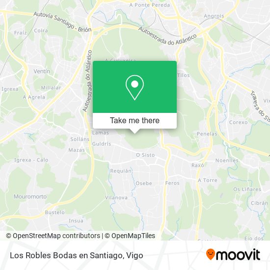 Los Robles Bodas en Santiago map