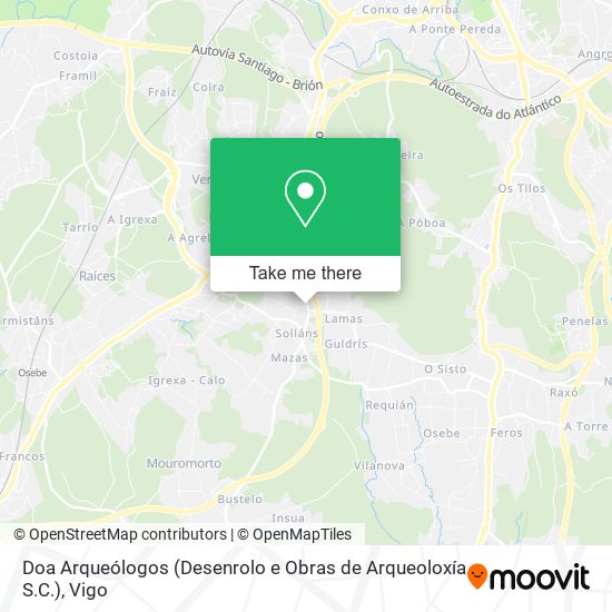 mapa Doa Arqueólogos (Desenrolo e Obras de Arqueoloxía S.C.)