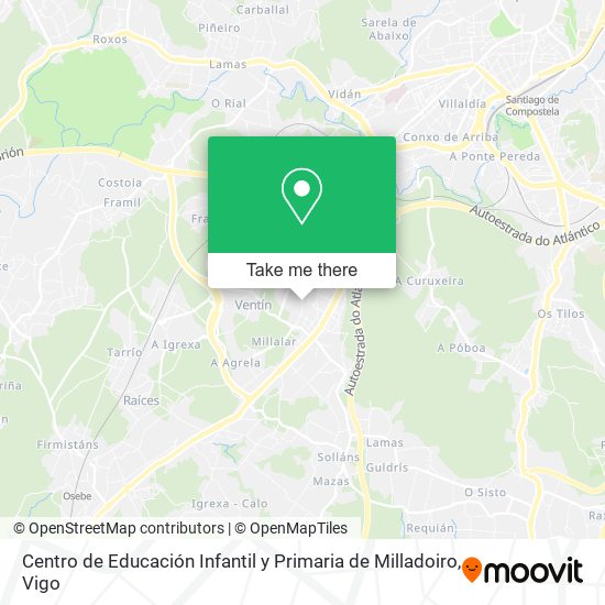 mapa Centro de Educación Infantil y Primaria de Milladoiro