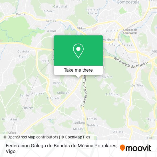 Federacion Galega de Bandas de Música Populares map