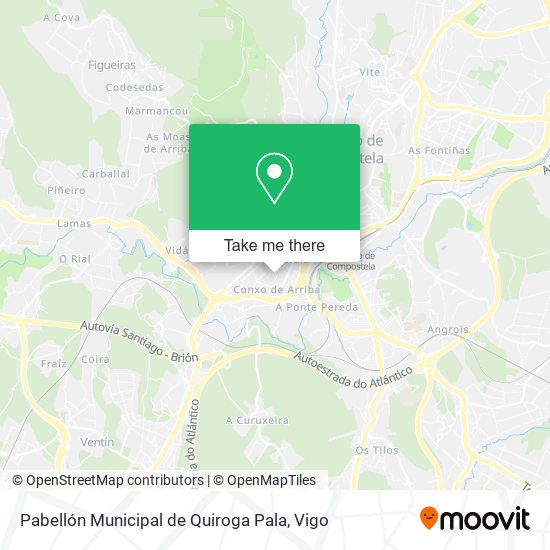 mapa Pabellón Municipal de Quiroga Pala