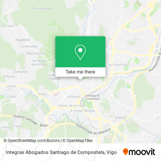 mapa Integras Abogados Santiago de Compostela