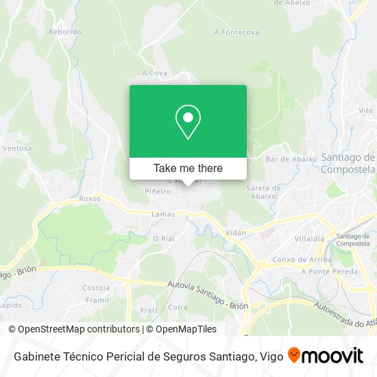 mapa Gabinete Técnico Pericial de Seguros Santiago