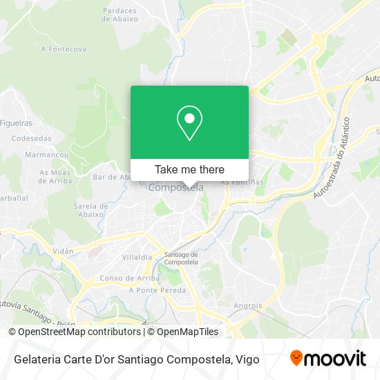 mapa Gelateria Carte D'or Santiago Compostela