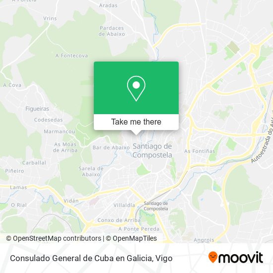 mapa Consulado General de Cuba en Galicia