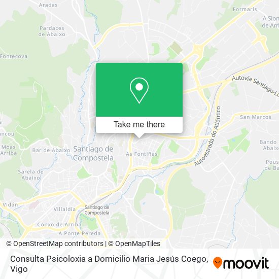 mapa Consulta Psicoloxia a Domicilio Maria Jesús Coego