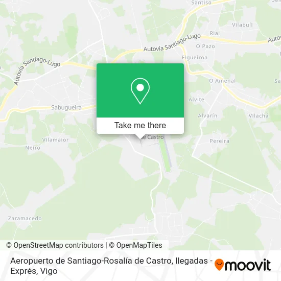 Aeropuerto de Santiago-Rosalía de Castro, llegadas - Exprés map