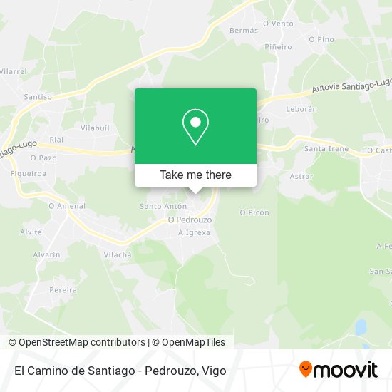El Camino de Santiago - Pedrouzo map