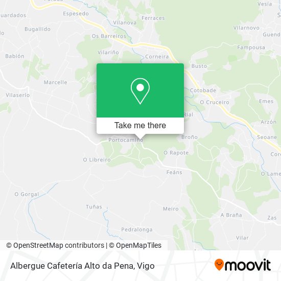 Albergue Cafetería Alto da Pena map