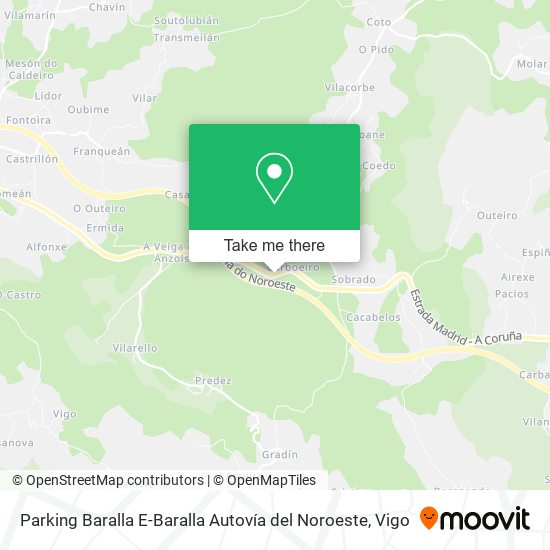 Parking Baralla E-Baralla Autovía del Noroeste map