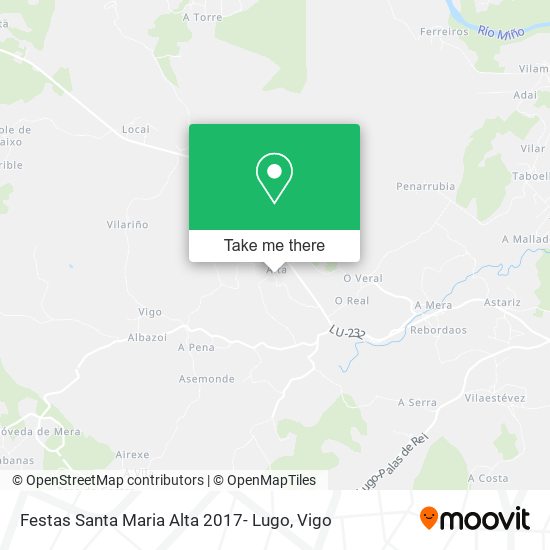 mapa Festas Santa Maria Alta 2017- Lugo