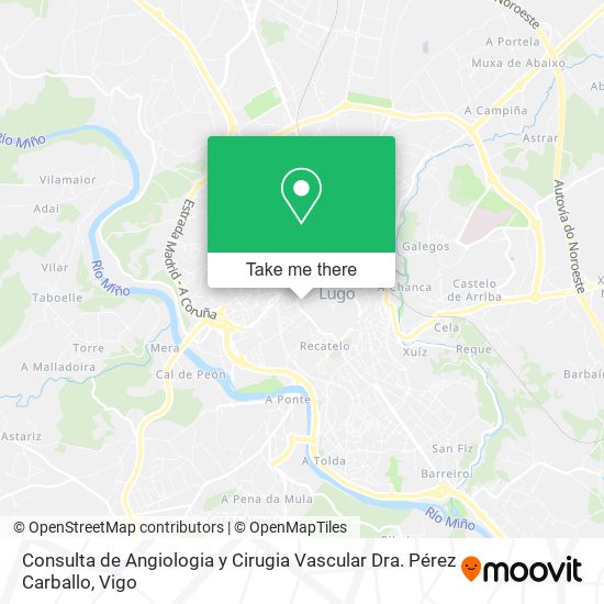Consulta de Angiologia y Cirugia Vascular Dra. Pérez Carballo map