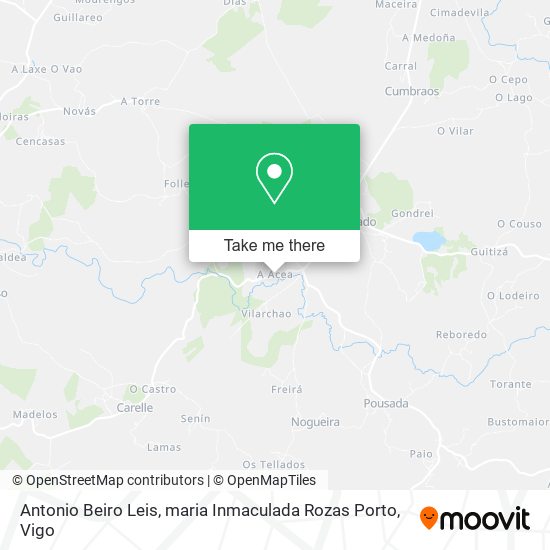 Antonio Beiro Leis, maria Inmaculada Rozas Porto map