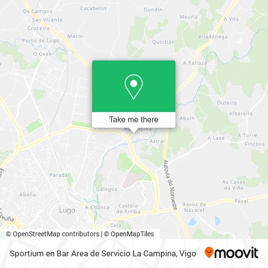 Sportium en Bar Area de Servicio La Campina map