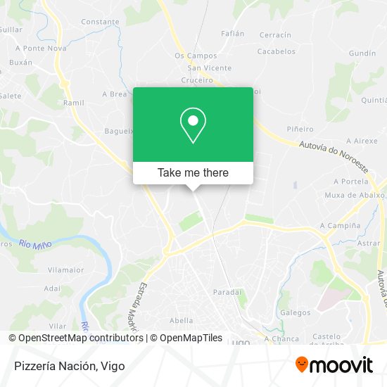 Pizzería Nación map