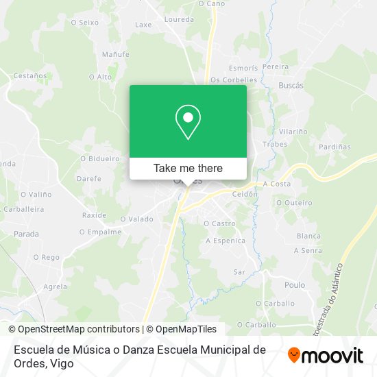 mapa Escuela de Música o Danza Escuela Municipal de Ordes