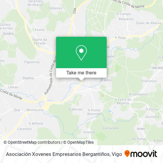 Asociación Xovenes Empresarios Bergantiños map