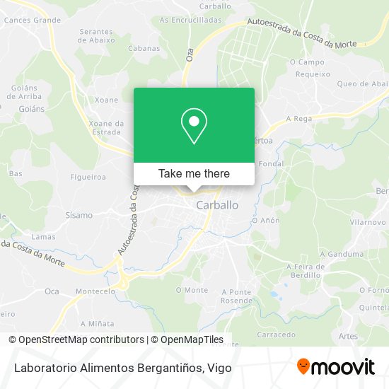 Laboratorio Alimentos Bergantiños map