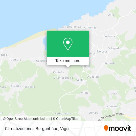 Climatizaciones Bergantiños map