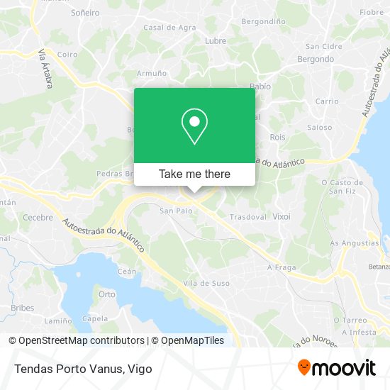 Tendas Porto Vanus map