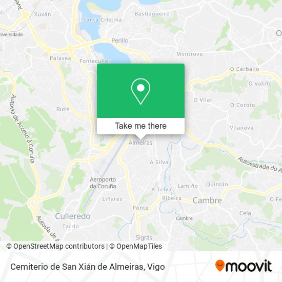 mapa Cemiterio de San Xián de Almeiras