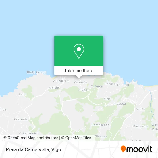 Praia da Carce Vella map