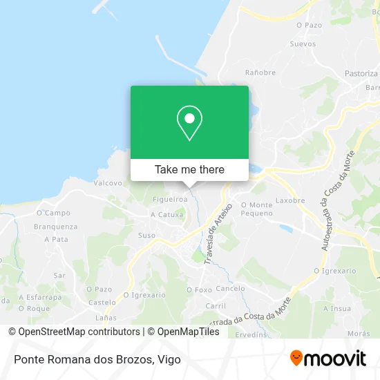 Ponte Romana dos Brozos map