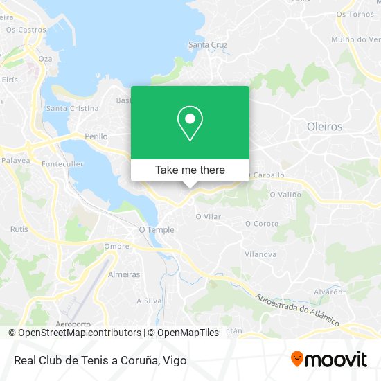 mapa Real Club de Tenis a Coruña